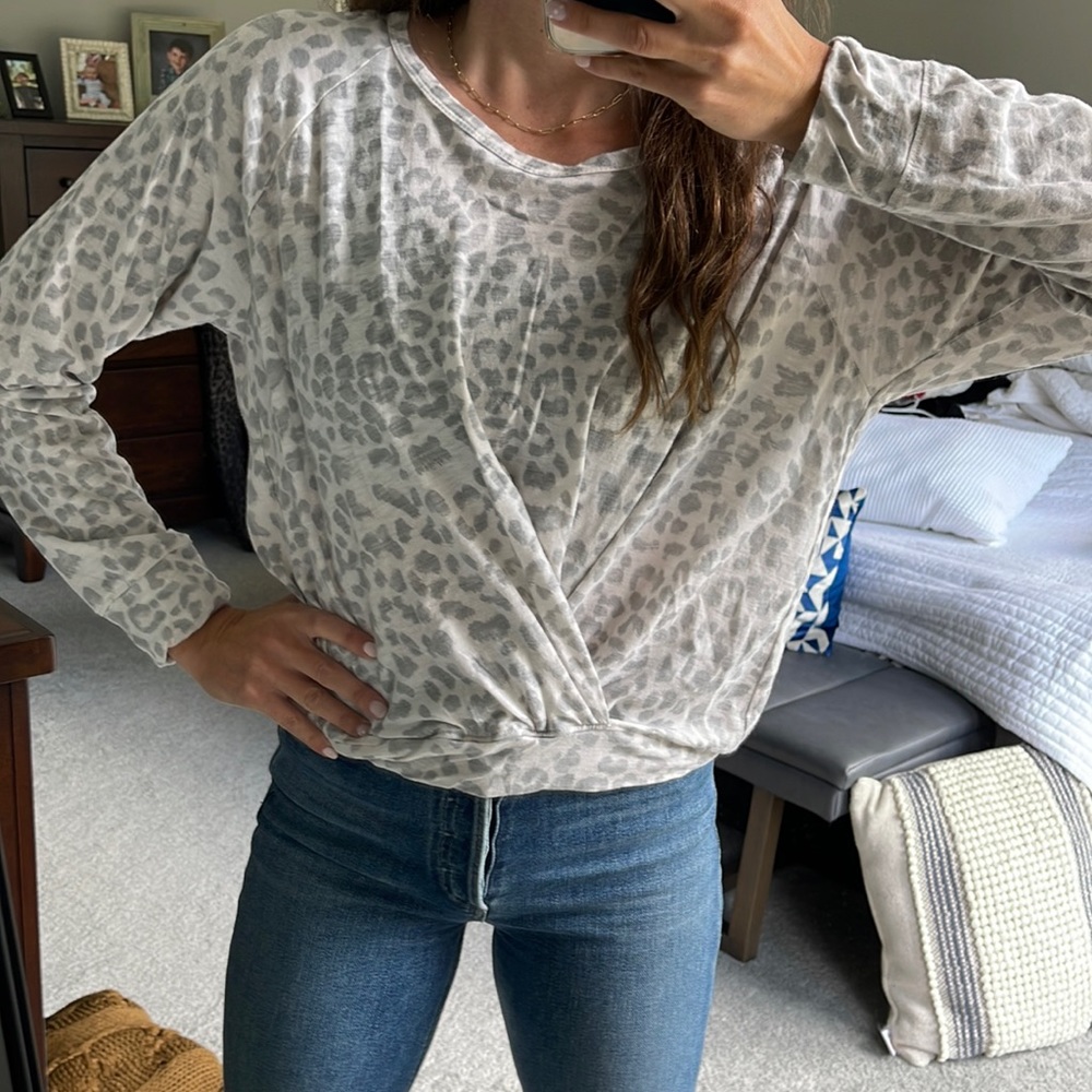 Sundry Pima Cotton Leopard print top.